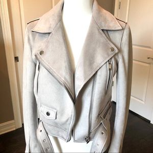 Never Worn! ZARA Taupe Suede Biker Jacket
